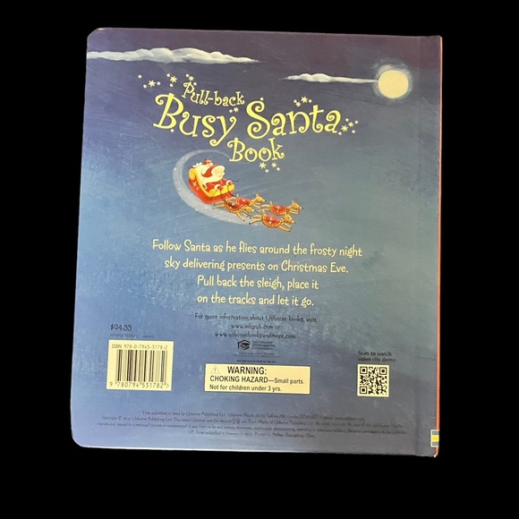 Usborne Pull-Back Busy Santa Book with Sleigh Cart Like New, used once - Picture 3 of 17